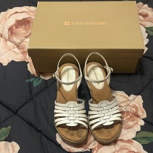 Naturalizer White Strappy Sandals